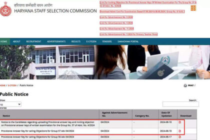 1723988220 photo HSSC ने ग्रुप नंबर 57 CET मेन्स परीक्षा 2024 के लिए प्रोविजनल आंसर-की जारी की; यहां से डाउनलोड करें