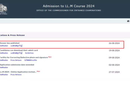 1724738752 photo KLEE 2024 LLM उत्तर कुंजी cee.kerala.gov.in पर जारी: 28 अगस्त तक आपत्तियां दर्ज करें