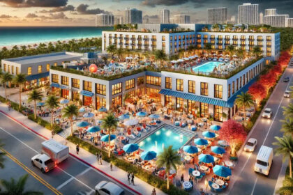 DALLE 2024 08 08 115413 A v ट्रिपलसीट फॉर होटल्स ने कोर्टयार्ड डेलरे बीच में अतिथि अनुभव को बढ़ाया, कोल्टर हॉस्पिटैलिटी के प्रीमियर पोर्टफोलियो को बढ़ावा दिया