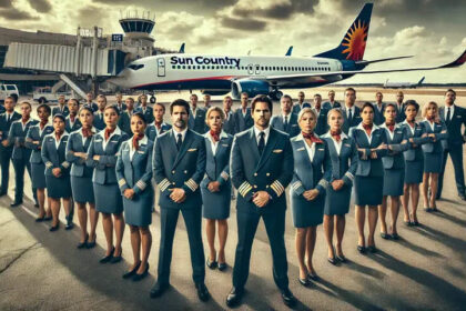 b0ac3d25 42ae 43db 931a 7608e350 1 सन कंट्री एयरलाइंस को एक शक्तिशाली यूनियन लहर का सामना करना पड़ रहा है, क्योंकि 558 टीमस्टर्स फ्लाइट अटेंडेंट हड़ताल पर हैं