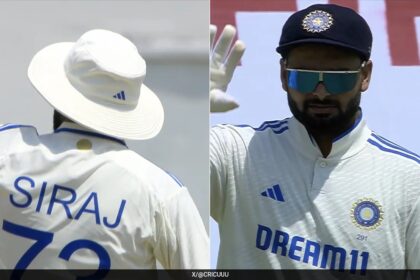 rpida8o8 rishabh pant apologising to mohammed siraj x 625x300 20 September 24 ऋषभ पंत की DRS गलती से मोहम्मद सिराज भड़के, कीपर ने मांगी माफी। देखें
