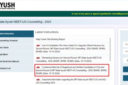 1728601819 photo एमपी आयुष एनईईटी यूजी काउंसलिंग 2024: पंजीकृत और सत्यापित उम्मीदवारों के राउंड 1 और 2 के लिए संयुक्त मेरिट सूची जारी, यहां देखें
