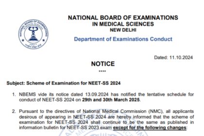 1728716823 photo NBEMS ने NEET SS 2024 के लिए महत्वपूर्ण सूचना जारी की: विवरण यहां देखें