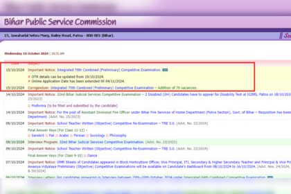 1729060220 photo बीपीएससी 70वीं सीसीई 2024: 70 अतिरिक्त रिक्तियों की घोषणा, आवेदन की अंतिम तिथि बढ़ाई गई, महत्वपूर्ण विवरण यहां देखें |