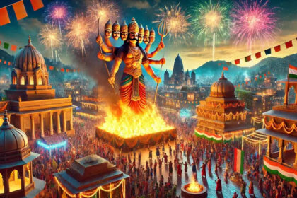 DALLE 2024 09 21 090811 A r दशहरा महोत्सव 2024 12 अक्टूबर को जीवंत परंपराओं और एकजुटता की भावना का अनावरण करता है