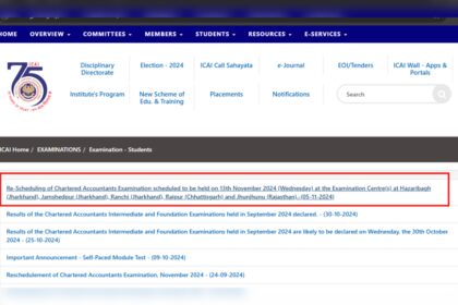1730960307 photo आईसीएआई सीए नवंबर फाइनल परीक्षा 2024 कुछ राज्यों में चुनाव के कारण स्थगित: संशोधित कार्यक्रम और अन्य मुख्य विवरण यहां देखें