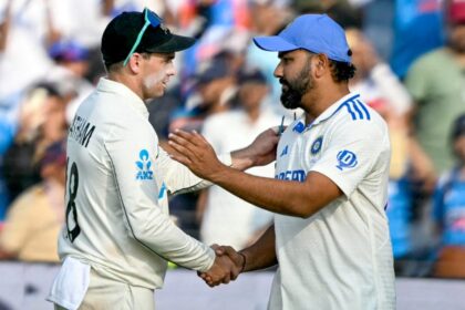 4gjo1am8 tom latham rohit sharma 625x300 04 November 24 "अच्छे कप्तान, अच्छे इंसान": रोहित शर्मा के न्यूजीलैंड समकक्ष टॉम लैथम की सबसे अधिक प्रशंसा की गई
