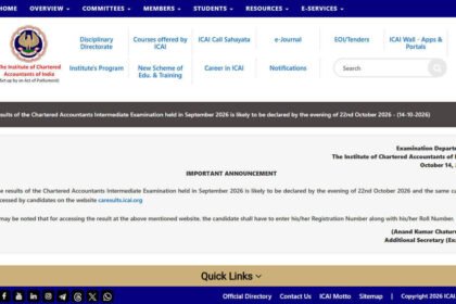 1792552376 photo CA Foundation and Inter result dates 2026: Latest update on September exam results