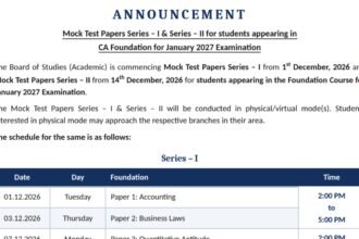 1792708689 photo ICAI announces CA Foundation January 2027 mock test series 1, 2 dates; check full schedule