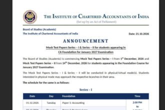 1792775087 photo Ca Foundation Mock Test Schedule January 2027: CA Foundation January 2027 mock test schedule released; check Series 1 and 2 dates, timings and registration steps